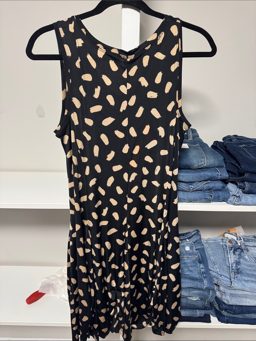 Boutique, black, and tan swing dress